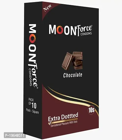 MOONFORCE Honeymoon Feel Night Elite Ultra ThinSoft For Comfortable Flavored Dotted Condom  (10 Sheets)