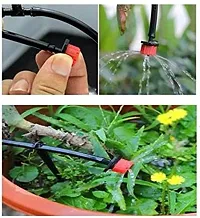 Adjustable Irrigation Dripper Sprinklers 1/4 Inch Emitters For Drip Irrigation System (100 Pieces, Red, Black)-thumb2