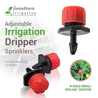 Adjustable Irrigation Dripper Sprinklers 1/4 Inch Emitters For Drip Irrigation System (100 Pieces, Red, Black)-thumb1
