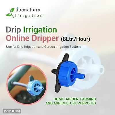 Durable Drip Irrigation Online Dripper-(8Ltr./Hour)-Black  Blue (50 Pcs)-thumb3