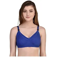 INDOWEST Fashion Mother/Maternity Bra,Fabric Cotton, Non Padded, Pack of 2, Multicolor (Royal Blue, Rose Pink & Golden, Rose Pink & Royal Blue, Royal Blue) (32, Royal Blue + Royal Blue)-thumb4