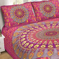 Classic Cotton Printed Double Bedsheet with Pillow Cover-thumb2