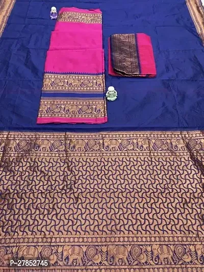Vimasashi omen's Indian Traditional Unstitched Kanjivaram Kanchipuram Silk Pure Zari Weaving Lehenga Choli Along With Dupatta With Unstitch Blouse, Half Saree-thumb4