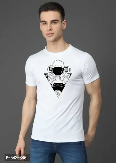 Trendy Stylish Polyester Printed Round Neck Tee for Men