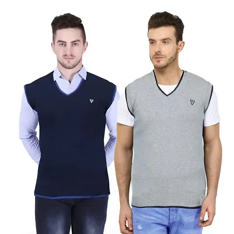 Mens Wool Half Sleeve Sweaters Pack Of 2