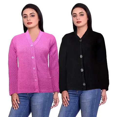 Women Wool Sweater/ Cardigan Pack Of 2