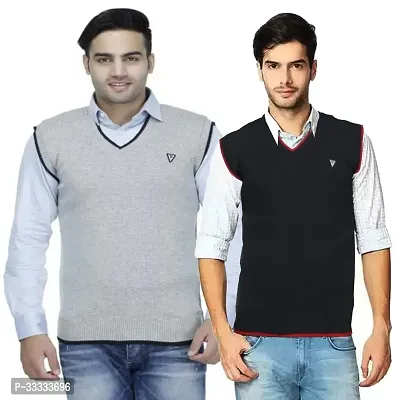 Stylish Multicolored Woolen Sweater for Men Pack of 2-thumb0