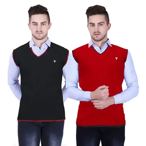 Mens Wool Half Sleeve Sweaters Pack Of 2