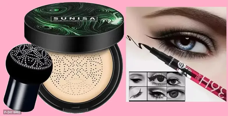 SUNISA CC and BB Water Proof Foundation Cream with Air Cushion Mushroom + 36h eyeliner