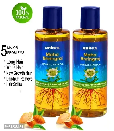 Unbox Onon Maha Bhringraj Herbal Hair Oil 200 ml (Pack Of 2)-thumb0