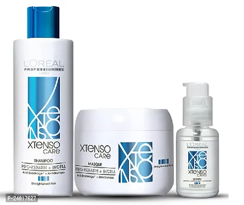 Xtenso Shampoo + mask + Serum Combo Pack for Straightened Hair (250ml + 196gm + 50ml)|