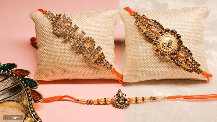 ShreeRadhe Gold Plated Brass Traditional Rakhi For Brother