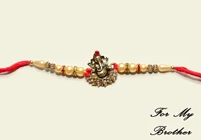 ShreeRadhe Gold Plated Brass Traditional Rakhi For Brother-thumb1