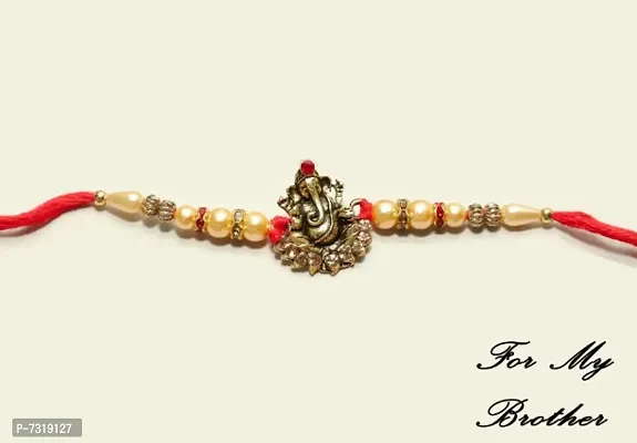 ShreeRadhe Gold Plated Brass Traditional Rakhi For Brother-thumb2