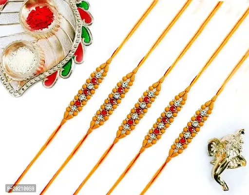 Rakhi for Brother/ Bhai/ Bro/ Bhabhi with Roli Chawal  Set of 4 Rakhi