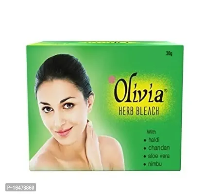 Olivia Herb Bleach For Sensitive Skin 30g With Haldi|Chandan|Aloe Vera|Nimbu - Pack of 1-thumb0