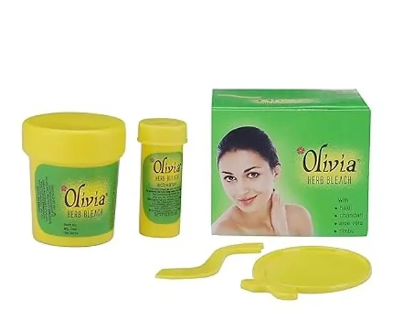 Olivia Herb Bleach For Sensitive Skin 30g With Haldi|Chandan|Aloe Vera|Nimbu
