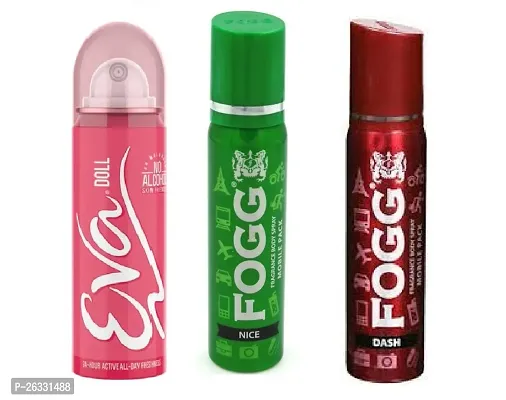 EVA DOLL 40ML + FOGG 25ML NICE + DASH 25ML (PACK OF 3) PERFUME 24 HOUR FRESSNESS