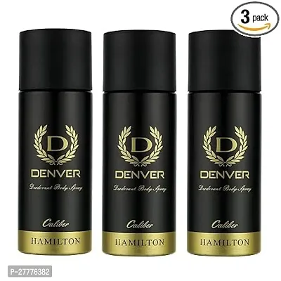 DENVER Hamilton Caliber Deodorant Body Spray - 50mlEach (Pack of 3) | Long Lasting Deodorant for Men