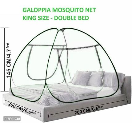 Galoppia Foldable Mosquito Net for Double Bed Str x (6ft to 6.9ft) black-thumb0