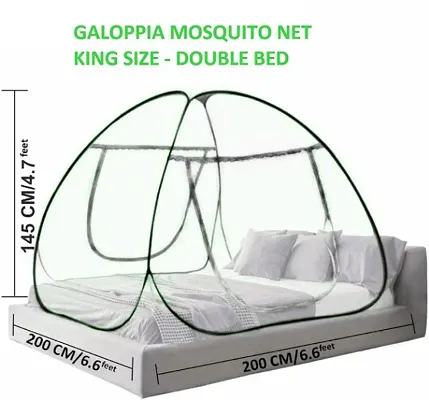 Galoppia Foldable Mosquito Net for Double Bed Str x (6ft to 6.9ft) black