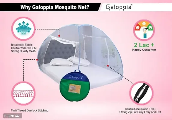 Galoppia Foldable Mosquito Net for Double Bed Str x (6ft to 6.9ft) black-thumb3
