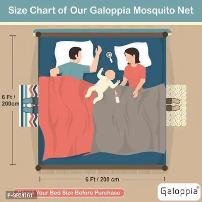 Galoppia Foldable Mosquito Net for Double Bed Str x (6ft to 6.9ft) White-thumb2