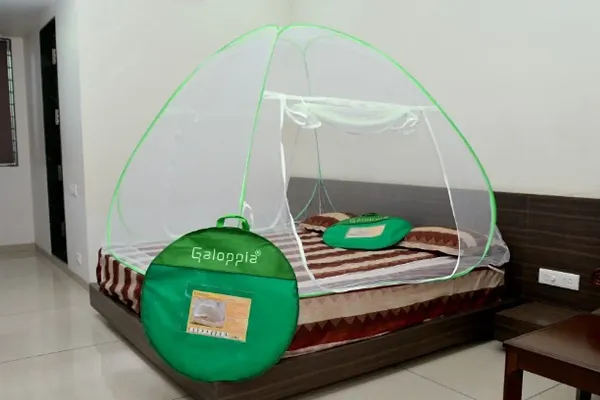 Galoppia Foldable Mosquito Net for Double Bed Str x (6ft to 6.9ft) Green