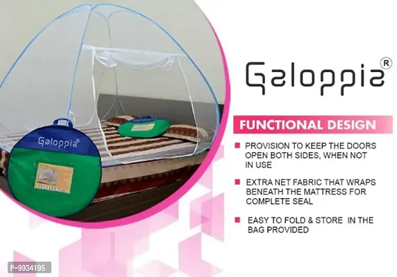 Galoppia Foldable Mosquito Net for Double Bed Str x (6ft to 6.9ft) Green-thumb4