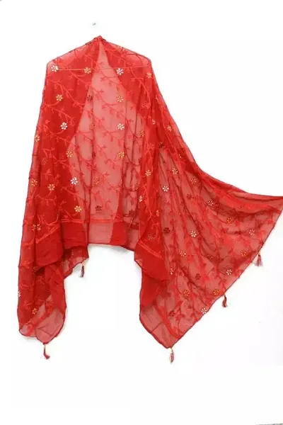 Stylish Chiffon Embroidered Dupattas For Women