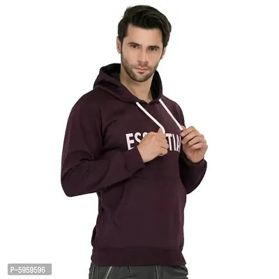 Leebonee Men's Printed Solid Fleece Hooded Sweatshirt-thumb3