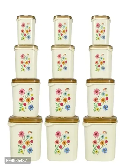 Useful Kitchen Storage Plastic Airtight Grocery Containers Set Of 12 Pieces-thumb0