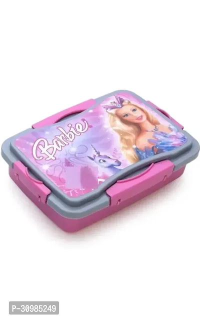 Barbie Lunch Box with Inner Stainless Steel Lunch Box 650 ml Pink-thumb0