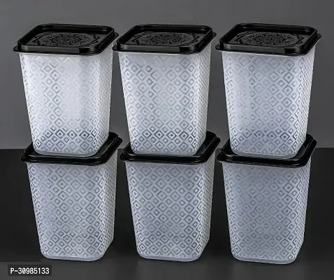 Plastic Square Container Set for Kitchen Storage 1100ml Containers pack of 06-thumb0