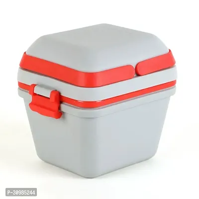 Fiber Lunch Box Container 100% Leak Proof Airtight Lid for Office College School Color Grey 1pc