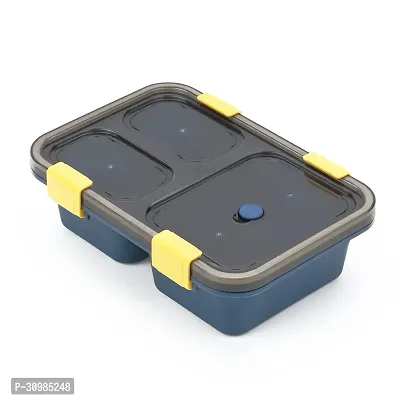 Plastic Lunch Box Comes with 3 Compartment 2 in 1 Spoon