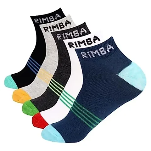 Fashionable Latest Multicolor  Ankle Length Socks Pack of 5 For Men