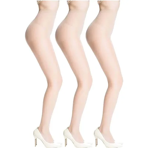 Stylish Blend Sheer Stockings For Women Pack Of 3