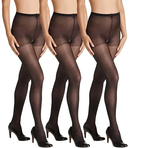 Stylish Blend Sheer Stockings For Women Pack Of 4