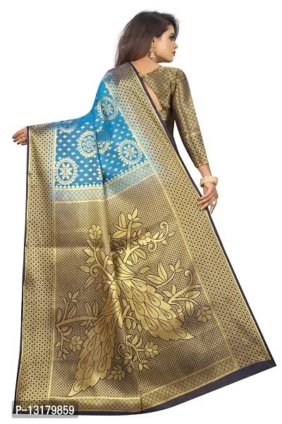 Woven Banarasi Cotton Silk Saree-thumb4