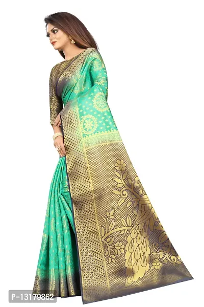 Woven Banarasi Cotton Silk Saree-thumb3