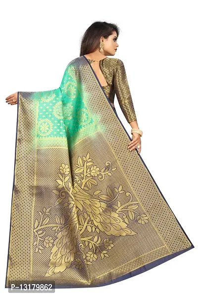 Woven Banarasi Cotton Silk Saree-thumb4