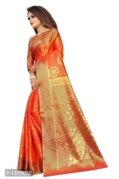 Woven Banarasi Cotton Silk Saree-thumb3