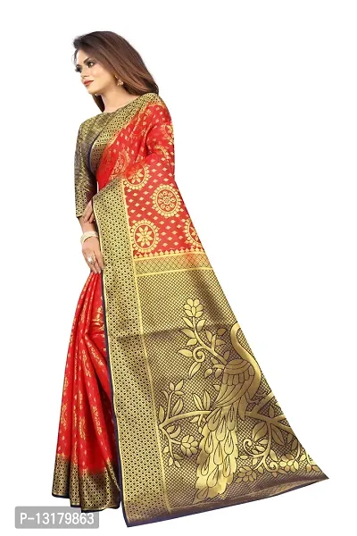 Woven Banarasi Cotton Silk Saree-thumb3