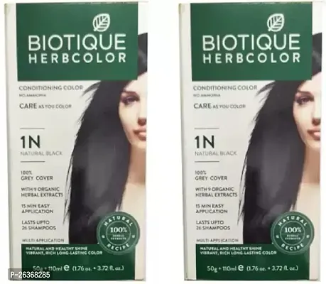 bio hair colour natural black 1N 50g+110ml pack of 2pc-thumb0