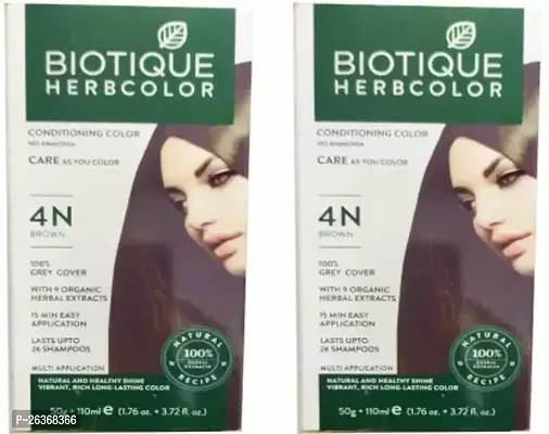 bio hair colour brown 4N 50g+110ml pack of 2pc