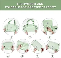 SRZ Travel Duffle Bag, Expandable Foldable Travel Bag for Women, Lightweight, Waterproof Carry Weekender Overnight Luggage Bag for Travel (Light Green with Pocket - 55W x 45H x 20D)-thumb4
