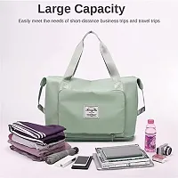 SRZ Travel Duffle Bag, Expandable Foldable Travel Bag for Women, Lightweight, Waterproof Carry Weekender Overnight Luggage Bag for Travel (Light Green with Pocket - 55W x 45H x 20D)-thumb3