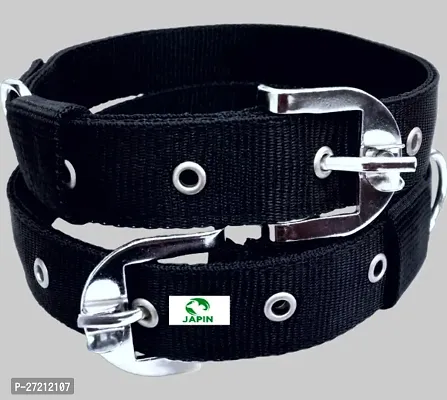 JAPIN Neck Collar Belts for Dog 1.25 inch Collar Belt for Dog -Black (Pack of 2) Dog Everyday Collar  (Large, BLACK)-thumb0