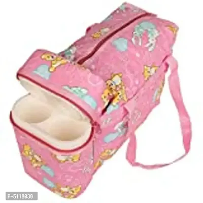 Multi Purpose Baby Diaper Mother Bag with 2 Bottle Holders - Keep Baby Bottles Warm